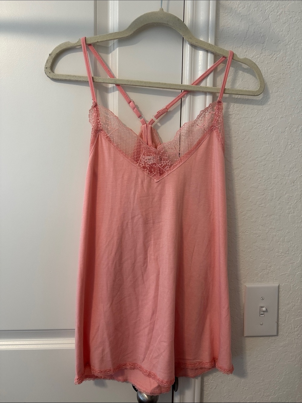 Pink Lace-Trim tank